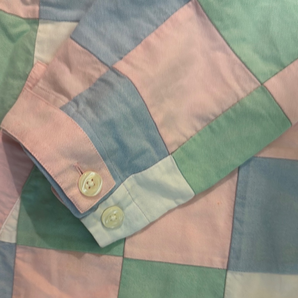 Vineyard Vines Women's Offshore Pastel Oxford Patchwork Hoodie Preppy & Fun! - Picture 7 of 13